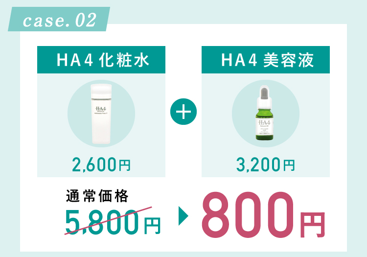 HA4化粧水＋HA4美容液　800円